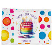 Rainbow Cake Happy Birthday Große Geschenktüte (Rückseite)