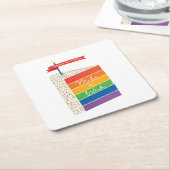 Rainbow Cake Happy Birthday Make a Wish Rechteckiger Pappuntersetzer (angewinkelt)