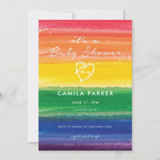 Rainbow cake in Bold Einladung (Vorderseite)