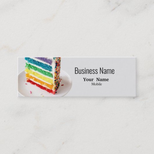 Rainbow Cake Mini Business Card Visitenkarte (Vorderseite)