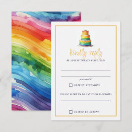 Rainbow Cake RSVP Karte