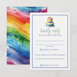 Rainbow Cake RSVP Karte