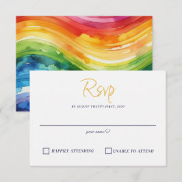Rainbow Cake RSVP Karte