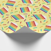 Rainbow Cake und Sprinkles Gemustert Geschenkpapier (Ecke)