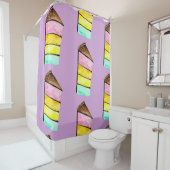 Rainbow Cake Wasserfarbe niedlich Duschvorhang (Beispiel)