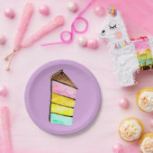 Rainbow Cake Wasserfarbe niedlich Pappteller (Party)