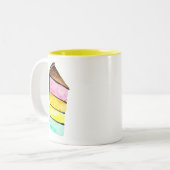 Rainbow Cake Wasserfarbe niedlich Zweifarbige Tasse (Vorderseite Links)