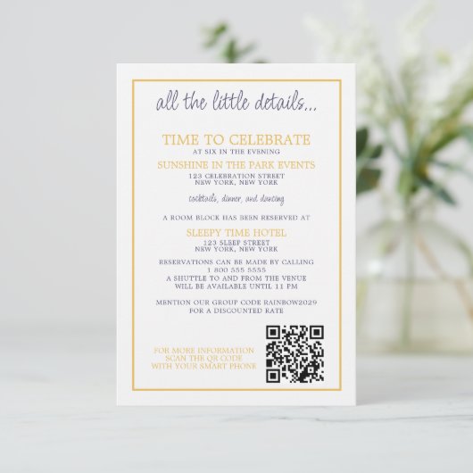 Rainbow Cake Wedding Begleitkarte (Stehend Vorderseite)