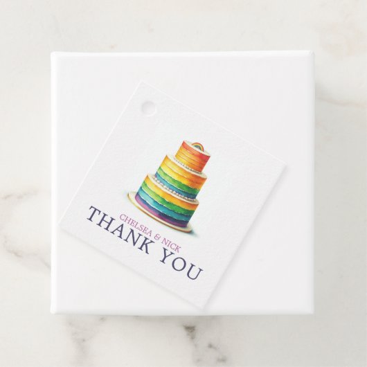 Rainbow Cake Wedding Geschenkanhänger (Beispiel)