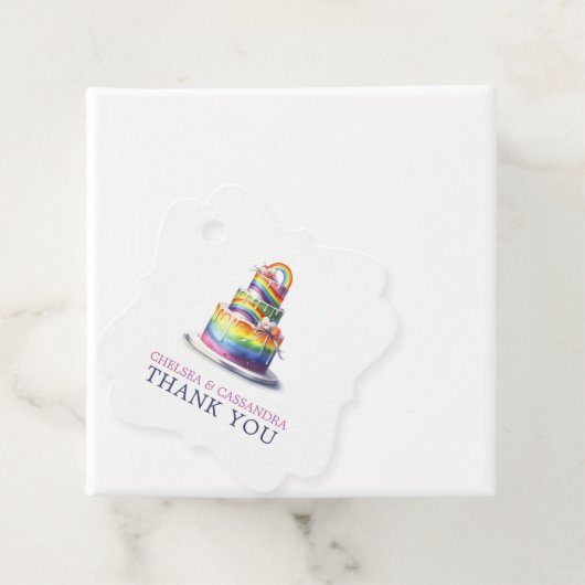 Rainbow Cake Wedding Geschenkanhänger (Beispiel)