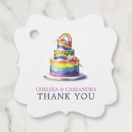 Rainbow Cake Wedding Geschenkanhänger