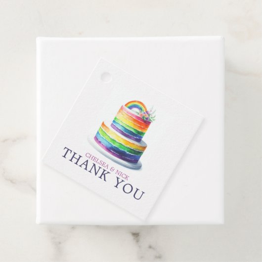 Rainbow Cake Wedding Geschenkanhänger (Beispiel)