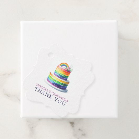 Rainbow Cake Wedding Geschenkanhänger (Beispiel)