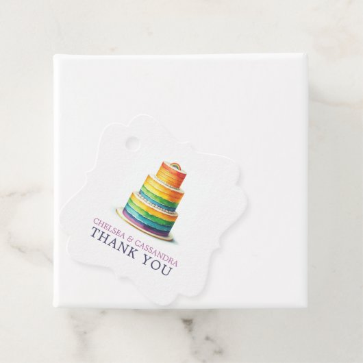 Rainbow Cake Wedding Geschenkanhänger (Beispiel)