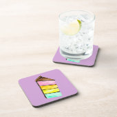 Rainbow cake yu Aquarell niedliche Kunst Getränkeuntersetzer (Rechte Seite)