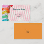 Rainbow Cake Zickzack Pink Visitenkarte (Vorne/Hinten)