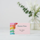 Rainbow Cake Zickzack Pink Visitenkarte (Stehend Vorderseite)