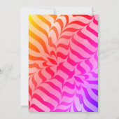 Rainbow Calligraphy Psychedelic Tiger Stripes Einladung (Rückseite)