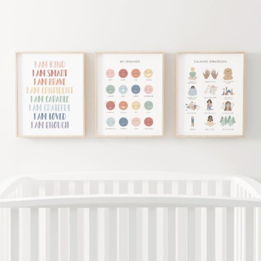 Rainbow Calming Corner Affirmations Bilderwand Sets