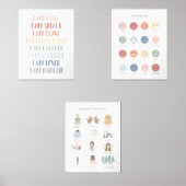 Rainbow Calming Corner Affirmations Bilderwand Sets (Vorderseite)