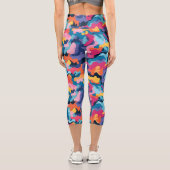 Rainbow Camouflage Capri Leggings (Rückseite)