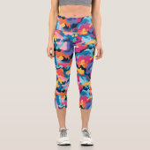 Rainbow Camouflage Capri Leggings (Vorderseite)