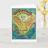 Rainbow Cancer Angel Card Karte (Gelbe Blume)