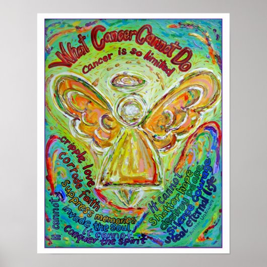 Rainbow Cancer Angel Poster Print (White Edge) (Vorne)