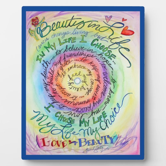 Rainbow Cancer Gedicht Affirmation Art Print Plaqu Fotoplatte (Vorderseite)