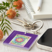 Rainbow Cancer Gedicht Art Pendant Schlüsselanhäng Schlüsselanhänger (Vorderseite rechts)