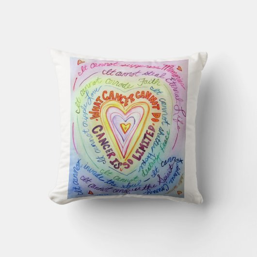 Rainbow Cancer Heart Decorative Throw Kissen (Vorderseite)