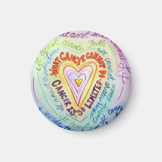Rainbow Cancer Heart Magnet (Vorne)