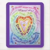 Rainbow Cancer Heart Mousepad (Vorne)