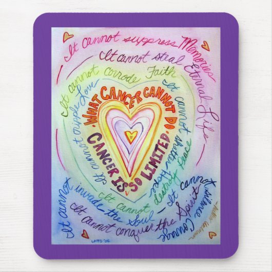 Rainbow Cancer Heart Mousepad (Vorne)