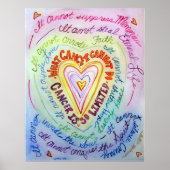 Rainbow Cancer Heart Poster Art drucken (Vorne)