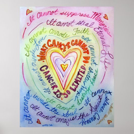 Rainbow Cancer Heart Poster Art Malerei (Vorne)
