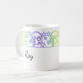 Rainbow Cancer Sign Border Personalisierte Mug Kaffeetasse (Vorderseite Links)