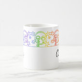 Rainbow Cancer Sign Border Personalisierte Mug Kaffeetasse (Mittel)