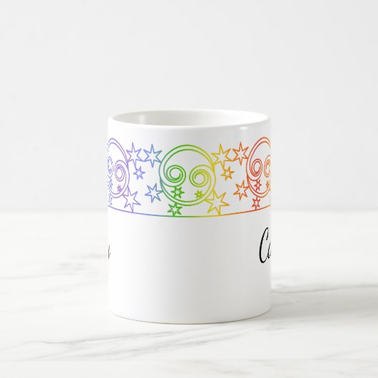 Rainbow Cancer Sign Border Personalisierte Mug Kaffeetasse (Mittel)
