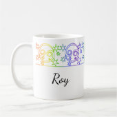 Rainbow Cancer Sign Border Personalisierte Mug Kaffeetasse (Links)