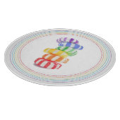 RAINBOW CANDY 12" Round Glass Cutting Board Schneidebrett (Ecke)
