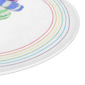 RAINBOW CANDY 12" Round Glass Cutting Board Schneidebrett (Ecke)