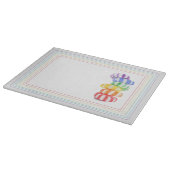 RAINBOW CANDY 15x11 Glas Cutting Board Schneidebrett (Ecke)
