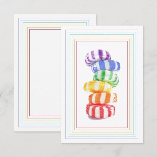 RAINBOW CANDY 3,5x5 Flachkarte Karte (Vorne/Hinten)