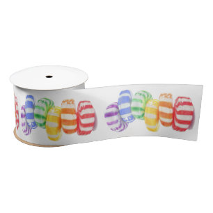 RAINBOW CANDY 3" Wide Satin Ribbon Satinband