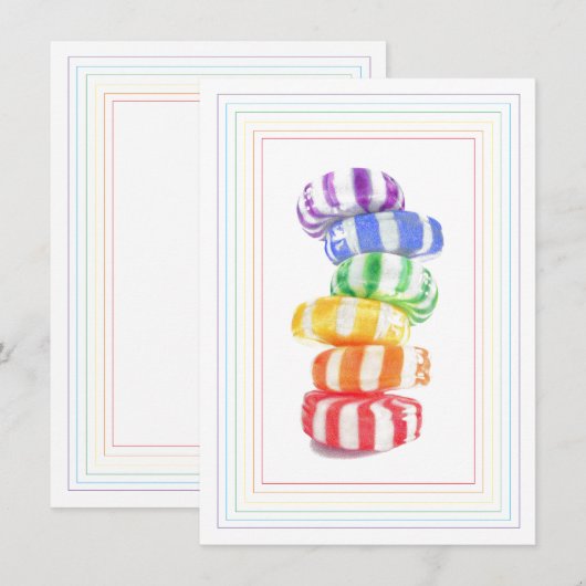 RAINBOW CANDY 4,5x6,25 Flachkarte Karte (Vorne/Hinten)