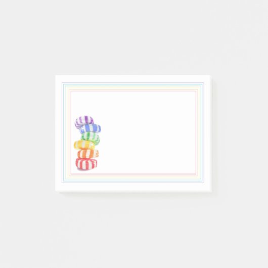 RAINBOW CANDY 4x3 Post It Notepad Post-it Klebezettel (Vorderseite)