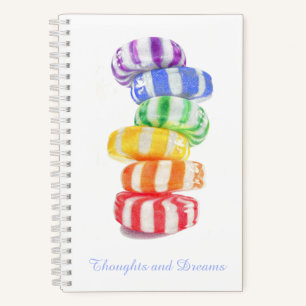RAINBOW CANDY 5,5x8,5 Spiralblock + Text Notizblock