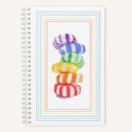RAINBOW CANDY 5.5x8.5 SpiralNotebook Notizblock (Vorderseite)