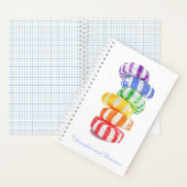 RAINBOW CANDY 5.5x8.5 SpiralNotebook + Text Notizblock (Innen)